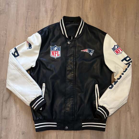 Nfl Patriots Leather Bomber Jacket NFL New England Patriots Men's